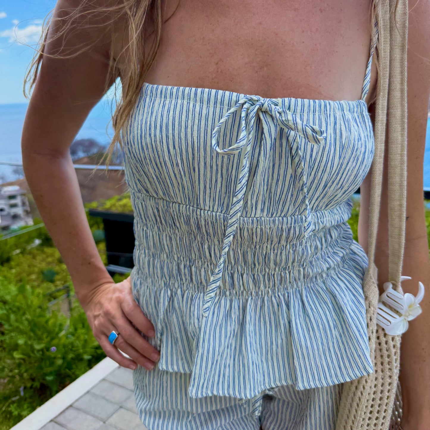Rhythm Driftwood Stripe Top - Cream by Rhythm