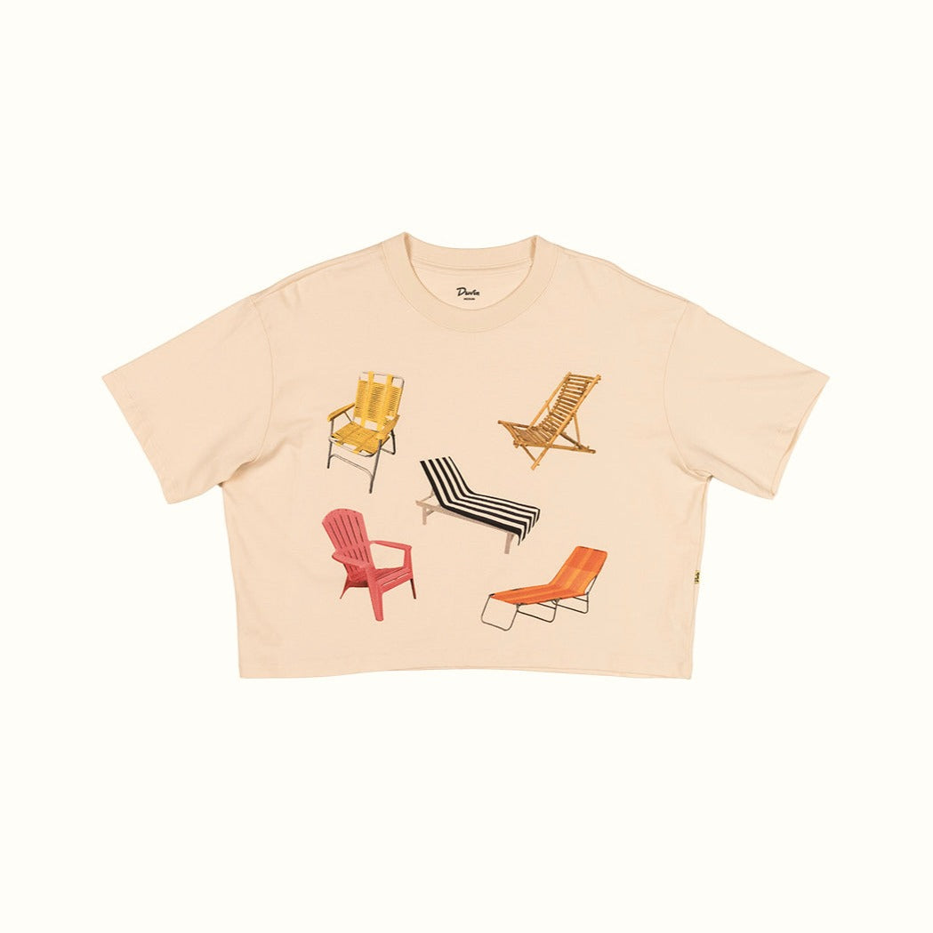 Duvin Beach Chairs Crop Tee - Antique