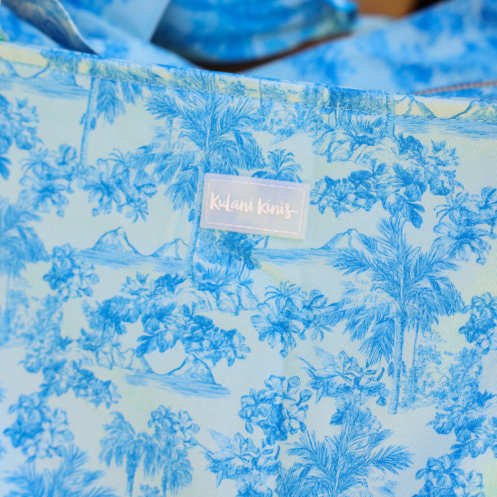 Kulani Kinis Beach Tote Bag - Ocean Paradise (Hibiscus Stereo Collection)