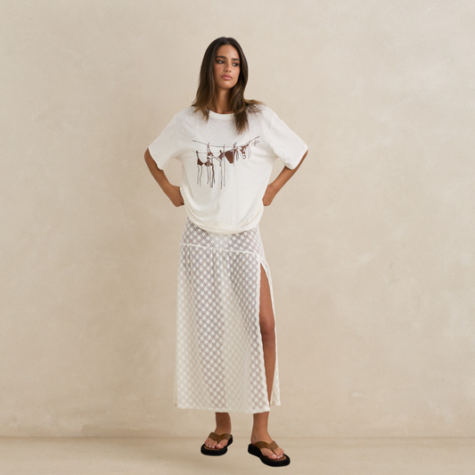 Rhythm Gigi Lace Maxi Skirt - White