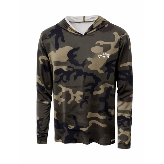 Billabong Arch Mesh Hooded UPF 50 Long Sleeve Rashguard - Surplus Camo