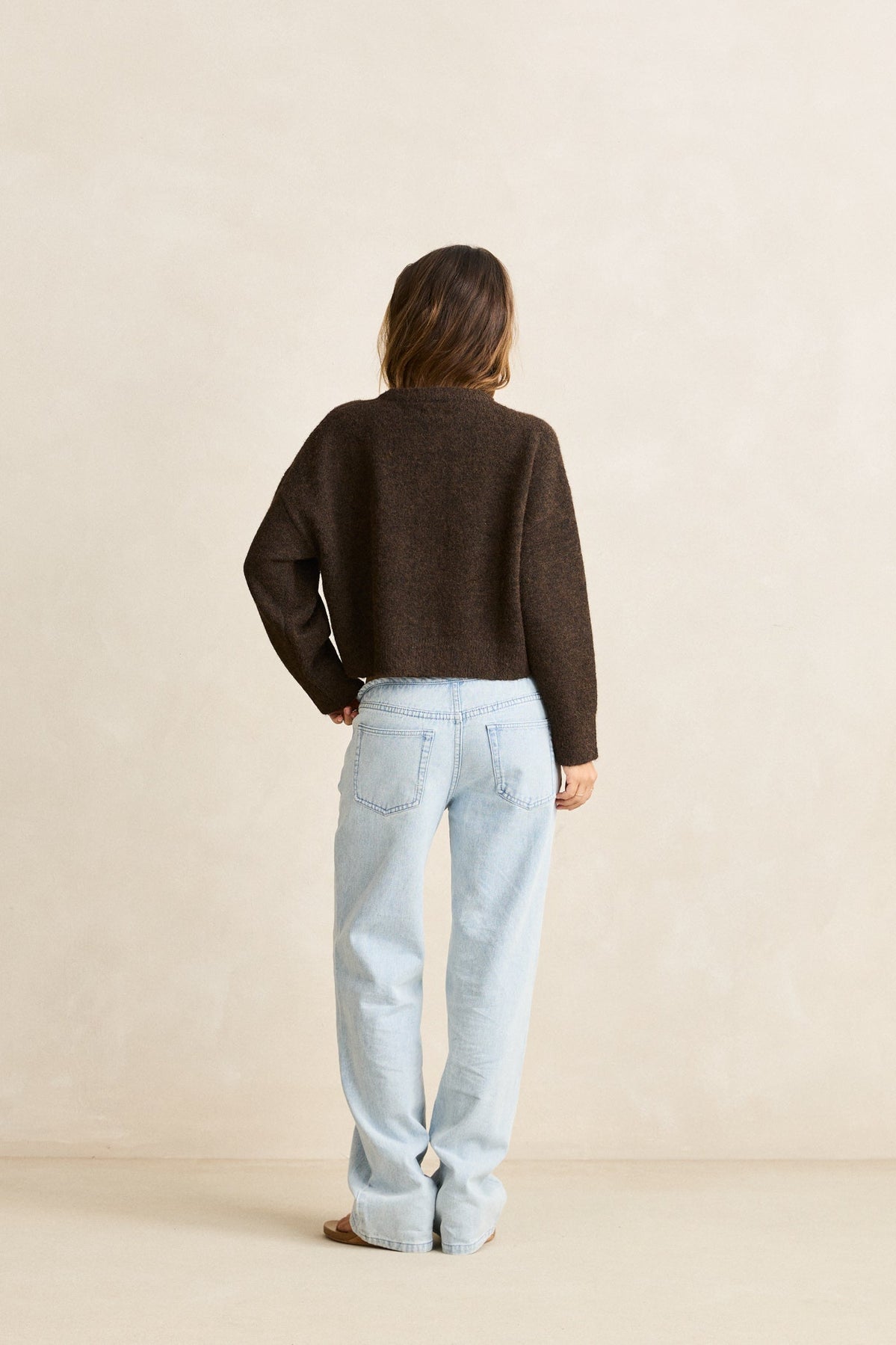 Rhythm Estelle Fluffy Knit Cardigan - Chocolate