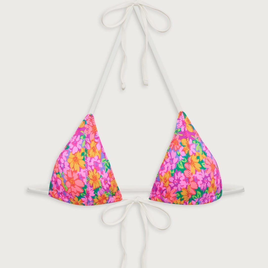 Frankies Bikinis Coastal Micro Triangle Bikini Top - Daisy Pond