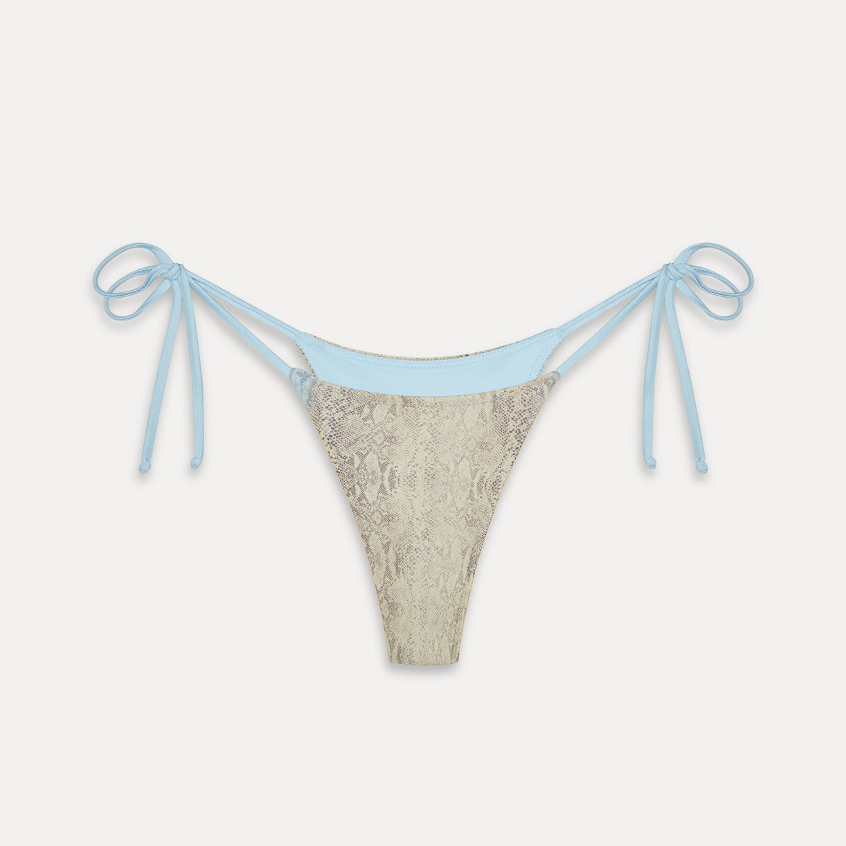 Frankies Bikinis Divine Satin Skimpy Bikini Bottom - Blue Python
