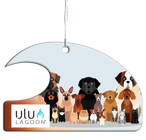 Ulu Lagoon Cats and Dogs Mini Wave Air Freshener (Original Coconut Surf Wax Scent)