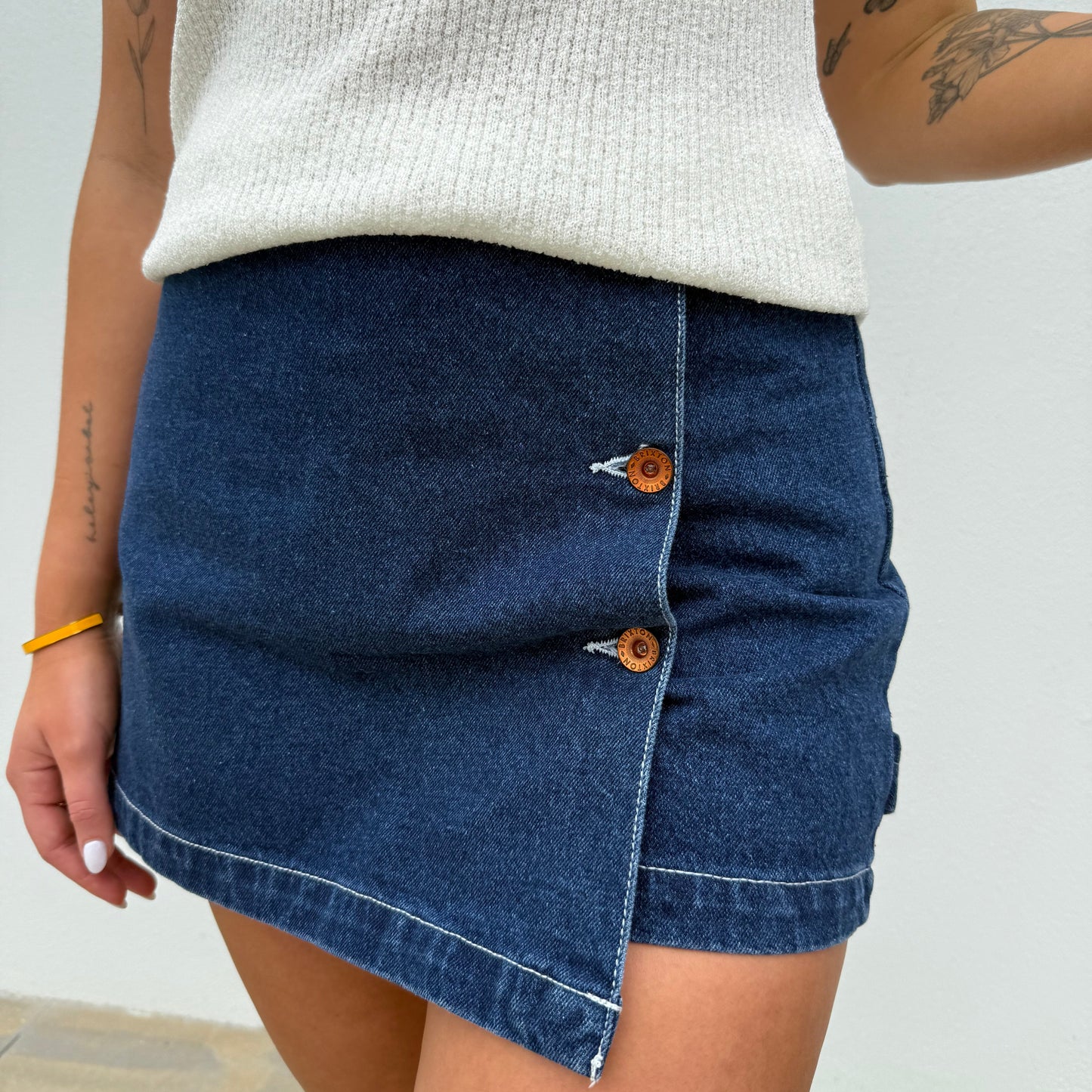 Brixton Denim Wrap Skort - Rinse Denim