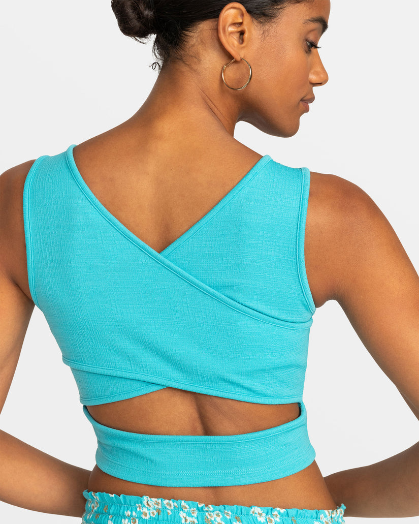 Roxy Good Keepsake Crop Top - Maui Blue