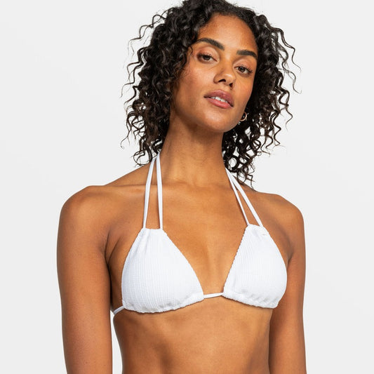 Roxy Aruba Tiki Triangle Bikini Top - Bright White