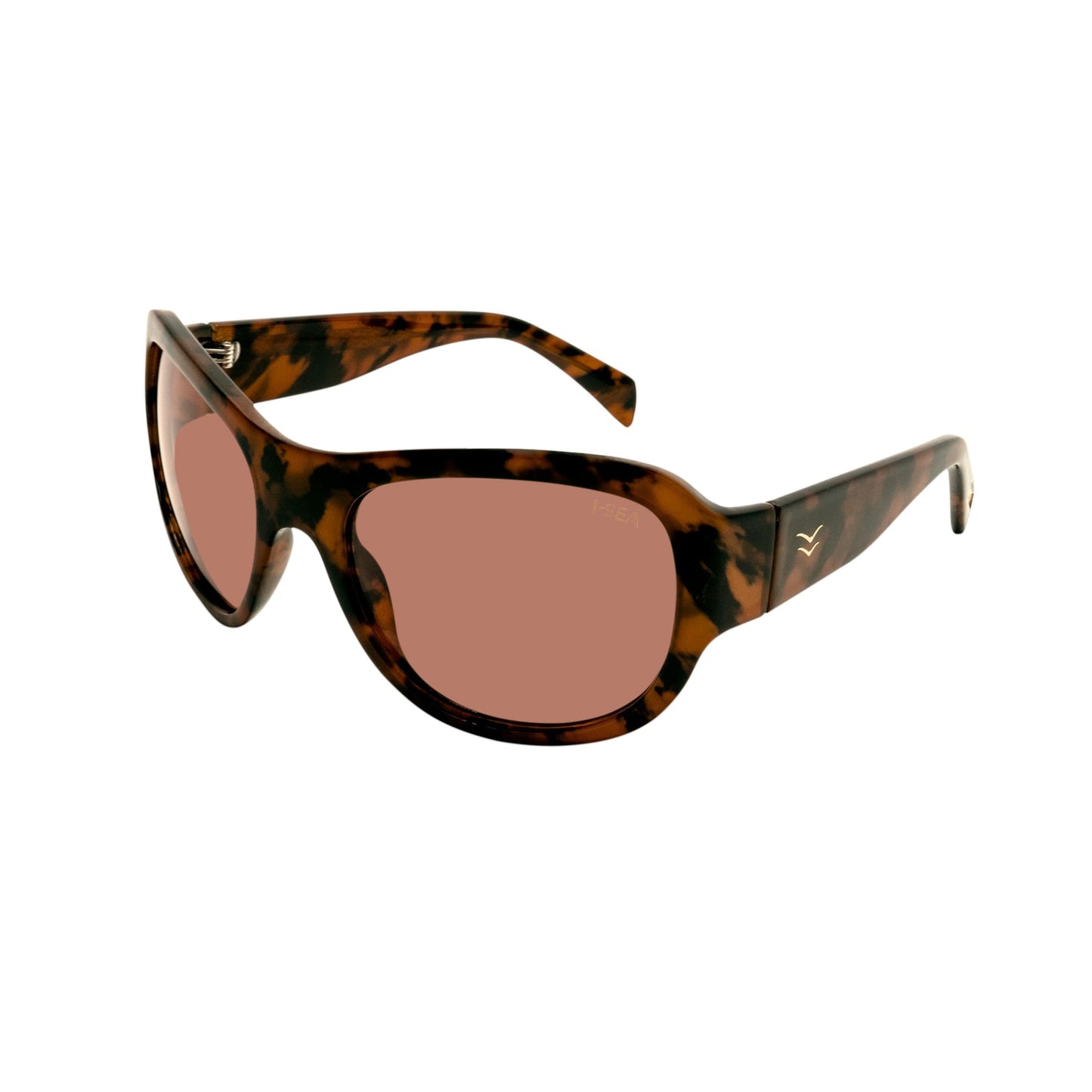 I-SEA Elsa Polarized Sunglasses - Tort with Peach Polarized Lens