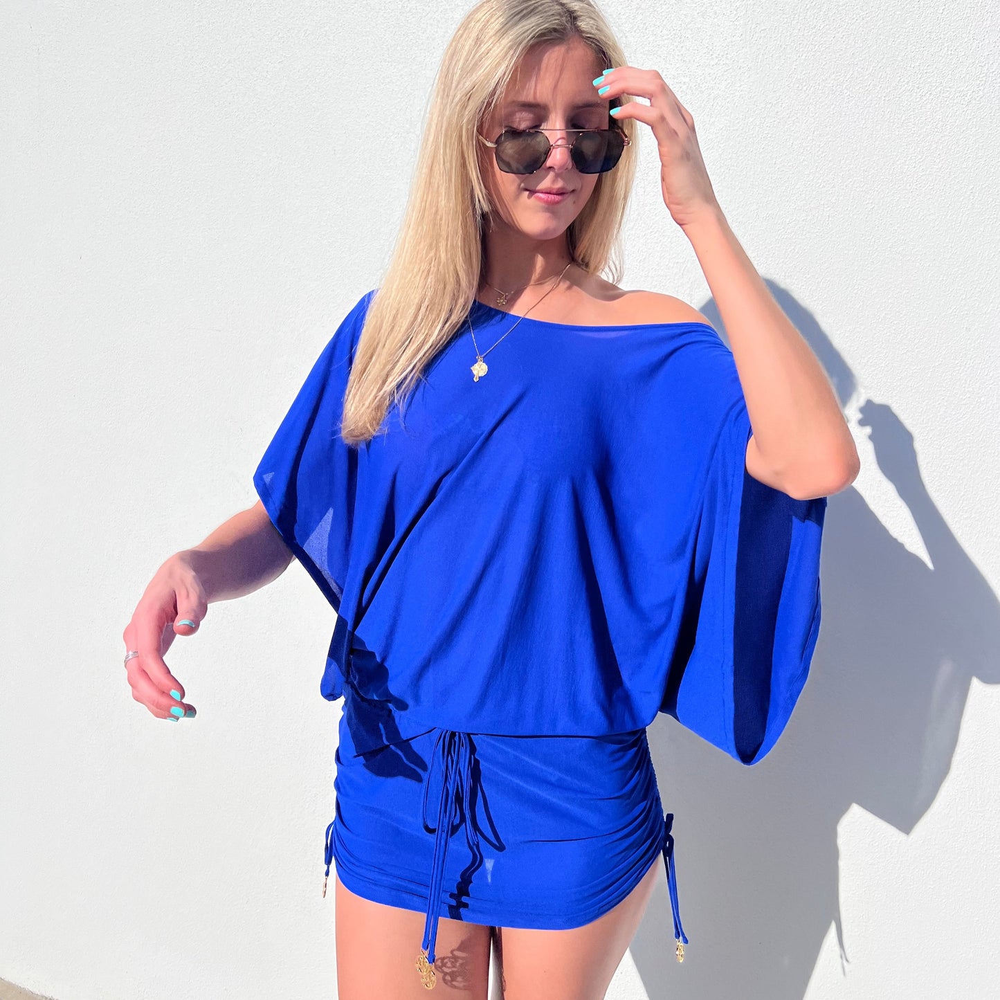 Luli Fama Cosita Buena Bombshell South Beach Dress - Electric Blue