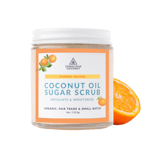 Conscious Coconut Organic Coconut Oil Sugar Scrub - Florida Orange