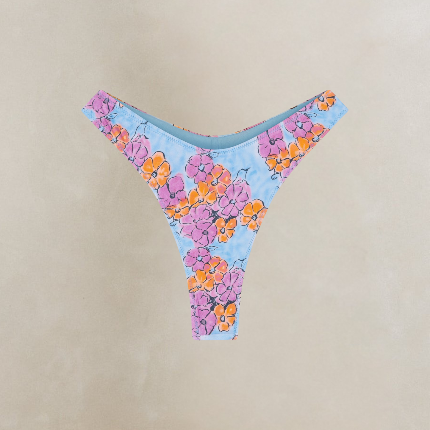 Frankies Bikinis Full Moon Floral Micro Bikini Bottom - Color Me