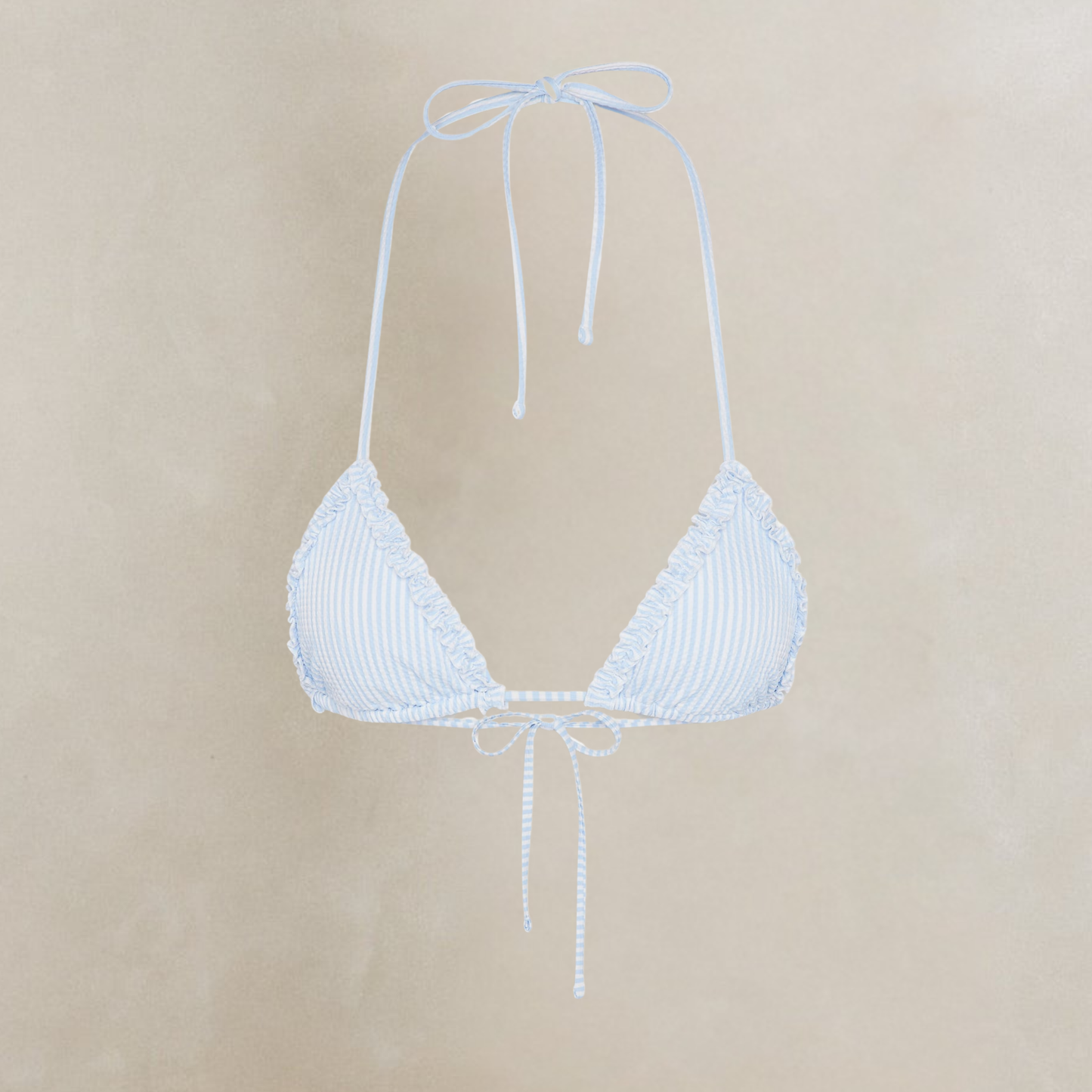 Nick Ruffle Triangle Bikini Top - Saltwater Stripe by Frankies Bikinis