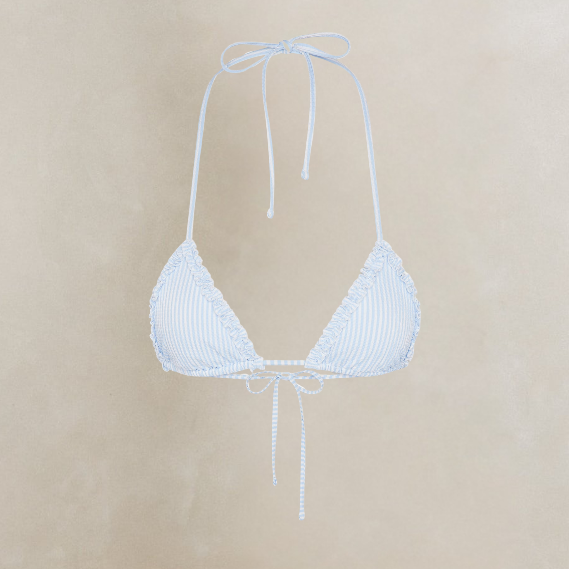 Nick Ruffle Triangle Bikini Top - Saltwater Stripe by Frankies Bikinis