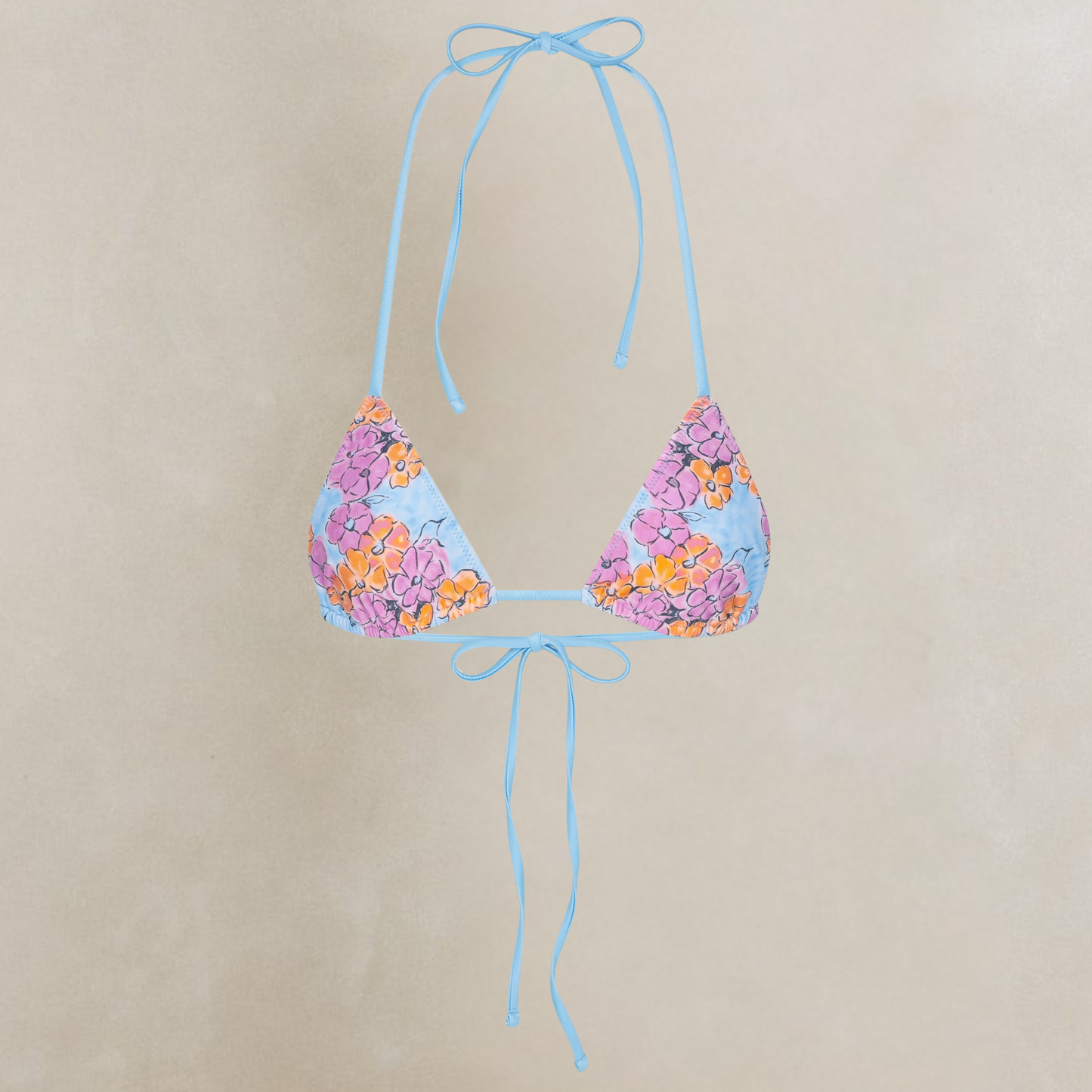 Frankies Bikinis Nick Floral Triangle Bikini Top - Color Me