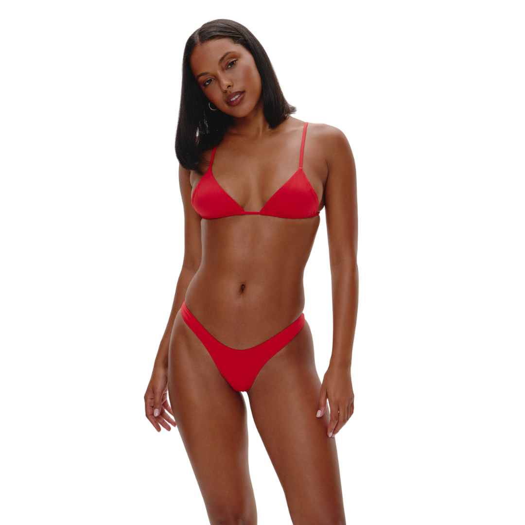 Frankies Bikinis Full Moon Micro Bikini Bottom - True Red