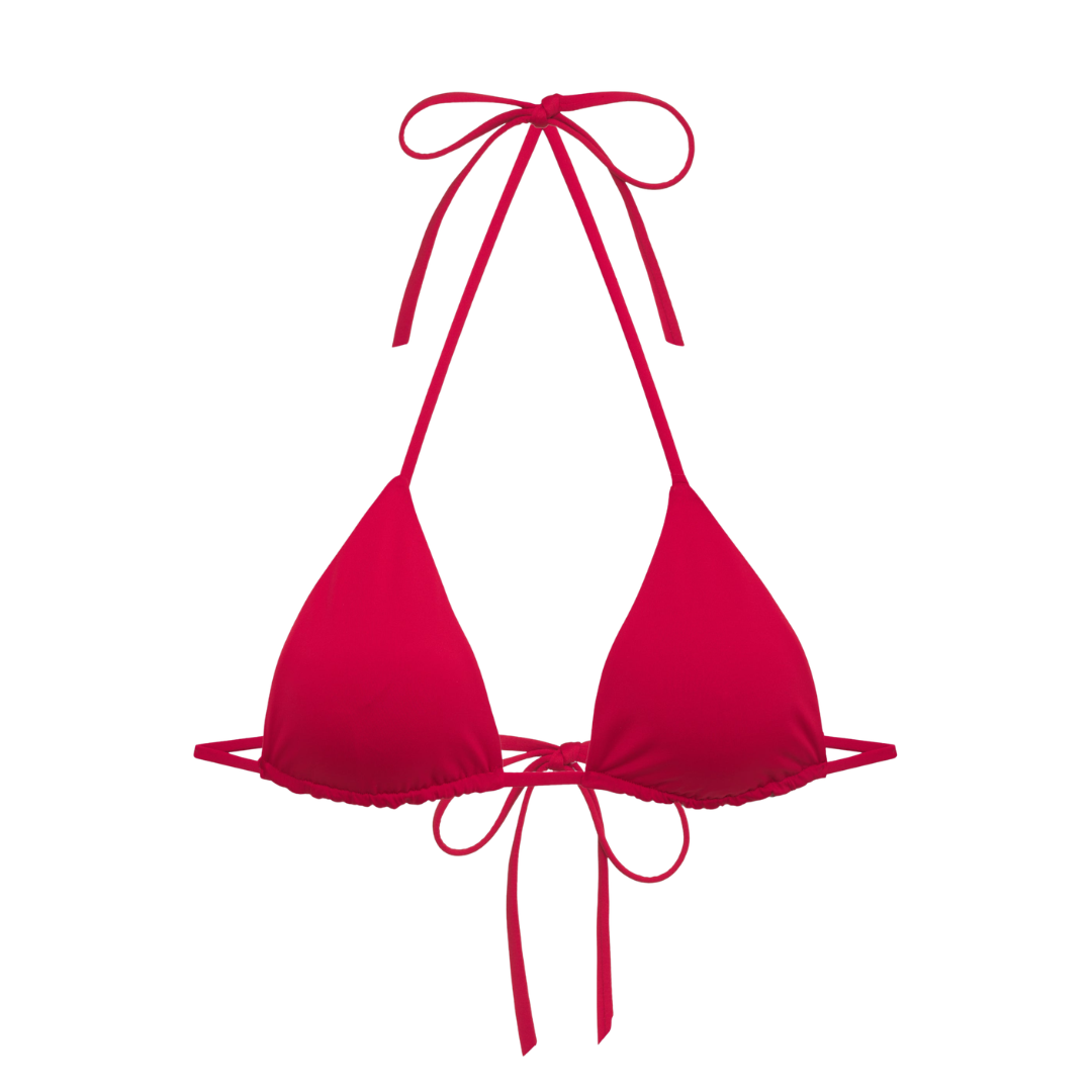 Frankies Bikinis Nick String Triangle Bikini Top - True Red