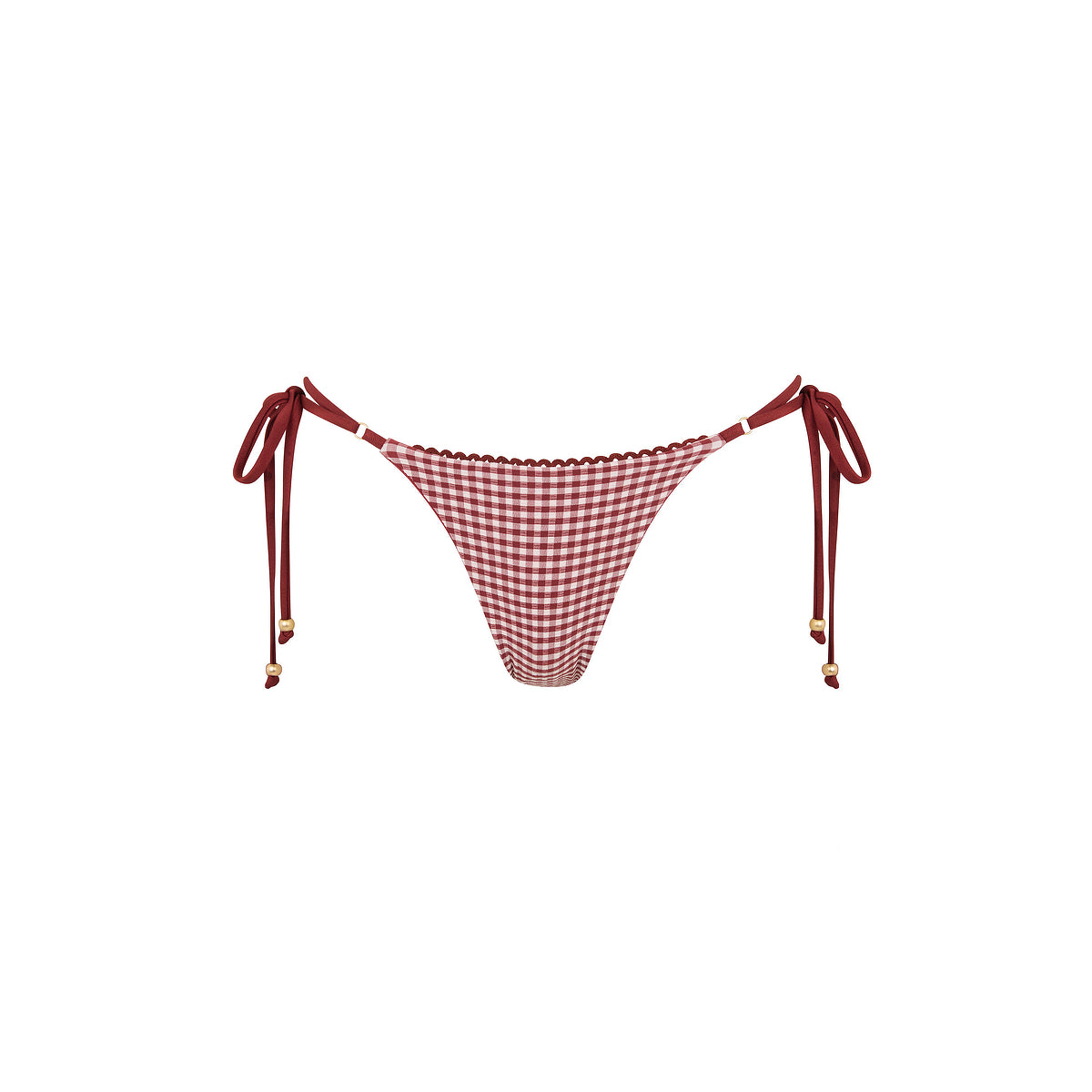 Kulani Kinis Decorative Thong Tie Side Bikini Bottom - Coco Kisses (Espresso Island Collection)