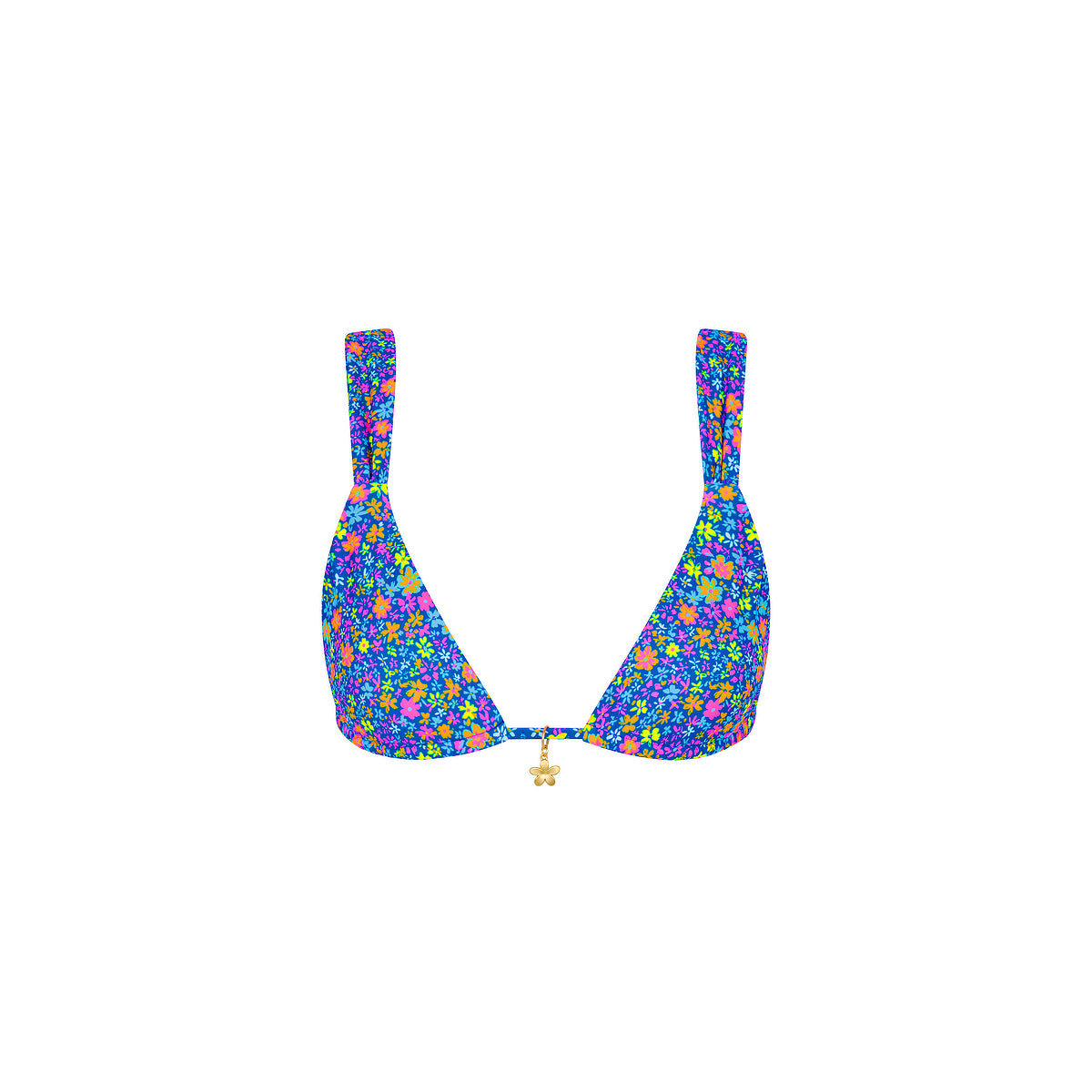 Kulani Kinis Slide Bralette Bikini Top - Electric Bloom (Wild Honey Collection)