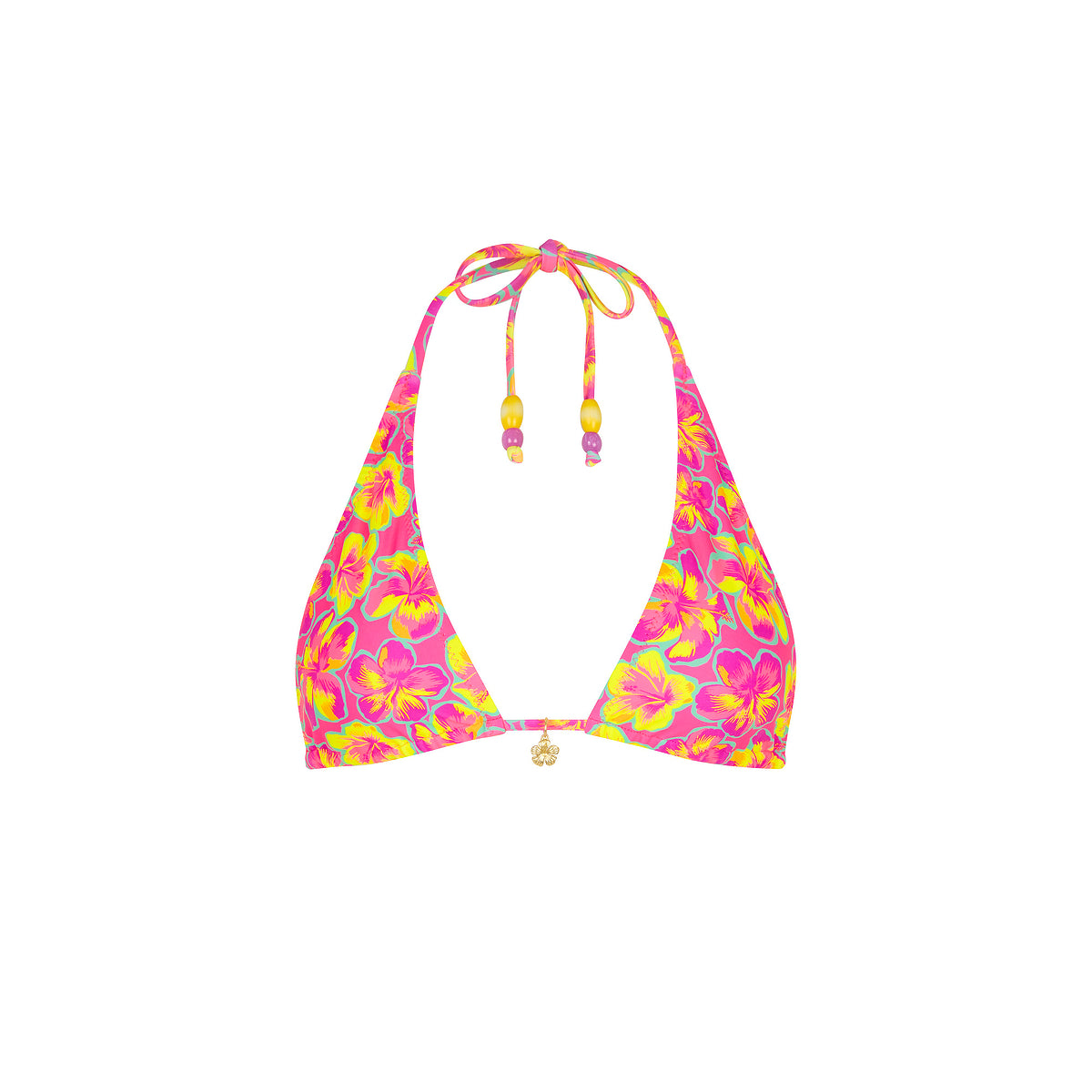 Kulani Kinis Classic Tie Halter Bikini Top - Sun Pop (Espresso Island Collection) by Kulani Kinis