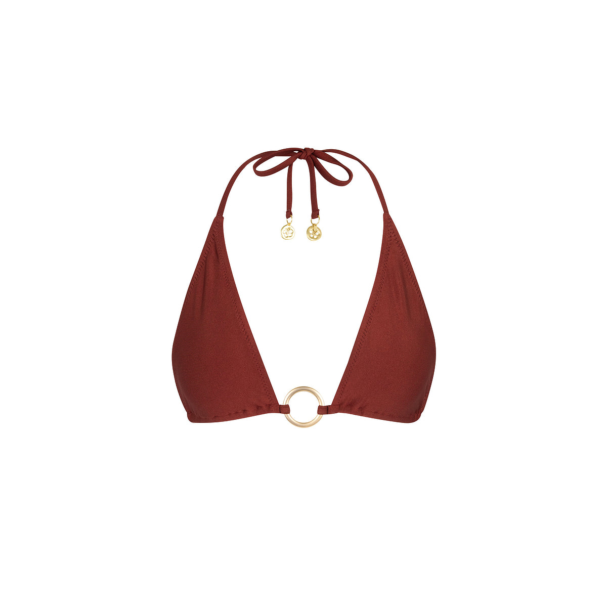 Kulani Kinis Ring Halter Bikini Top - Cinnamon Sugar (Espresso Island Collection)