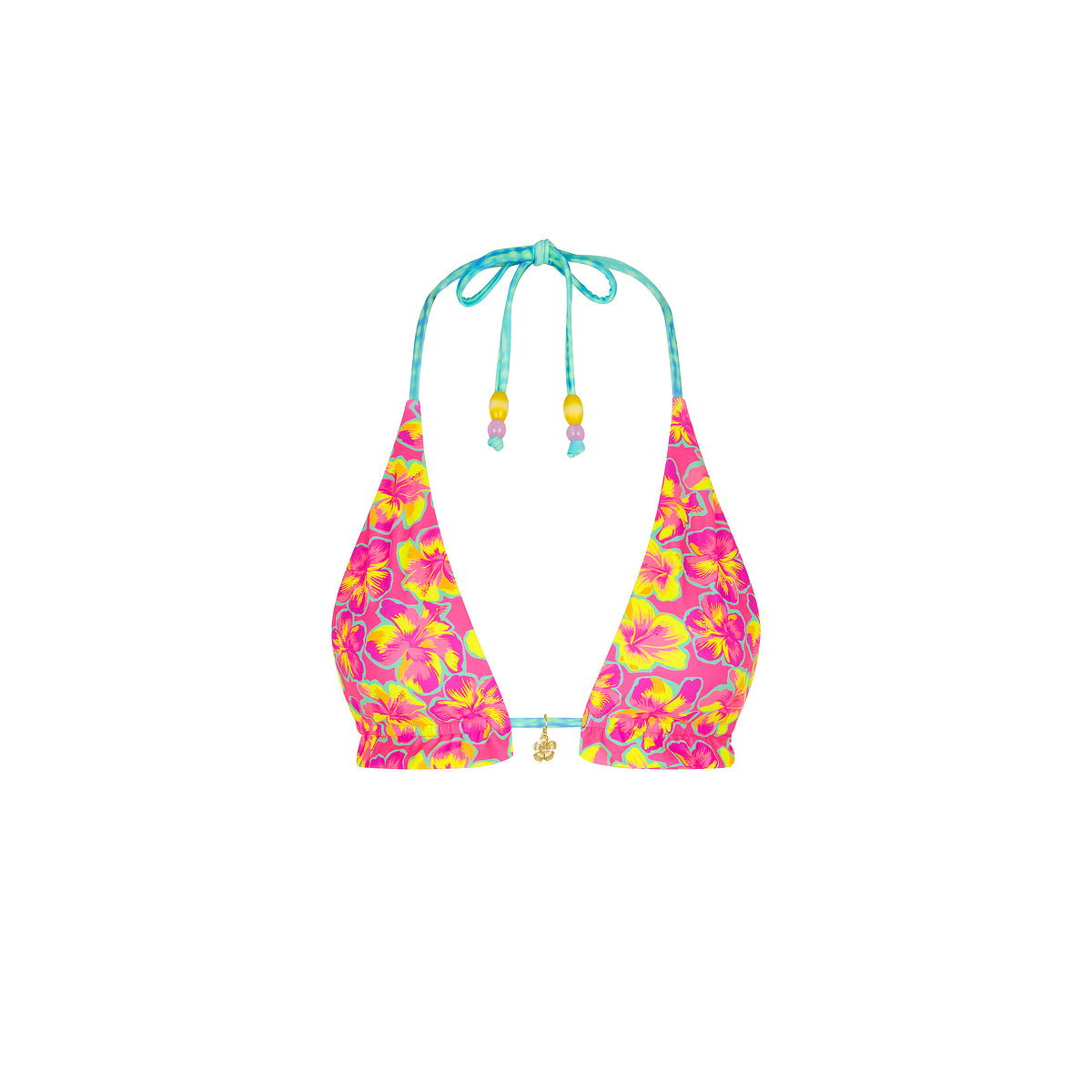 Kulani Kinis Frill Halter Bralette Bikini Top - Sun Pop (Espresso Island Collection)