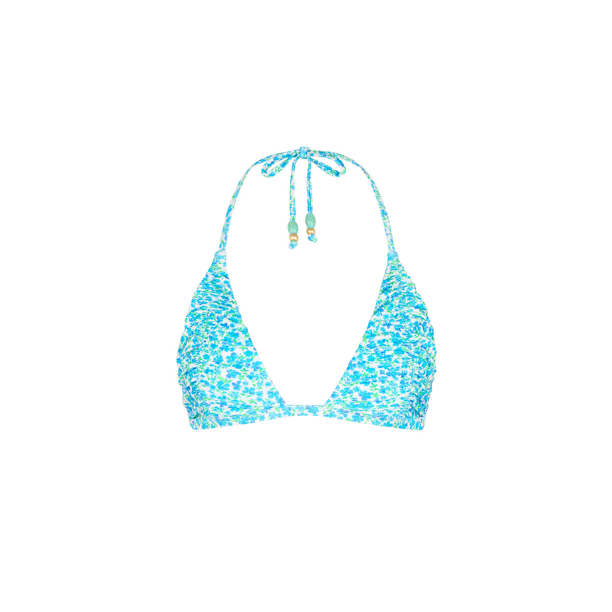 Kulani Kinis Gathered Stitch Bralette Bikini Top - Ocean Aura (Espresso Island Collection)