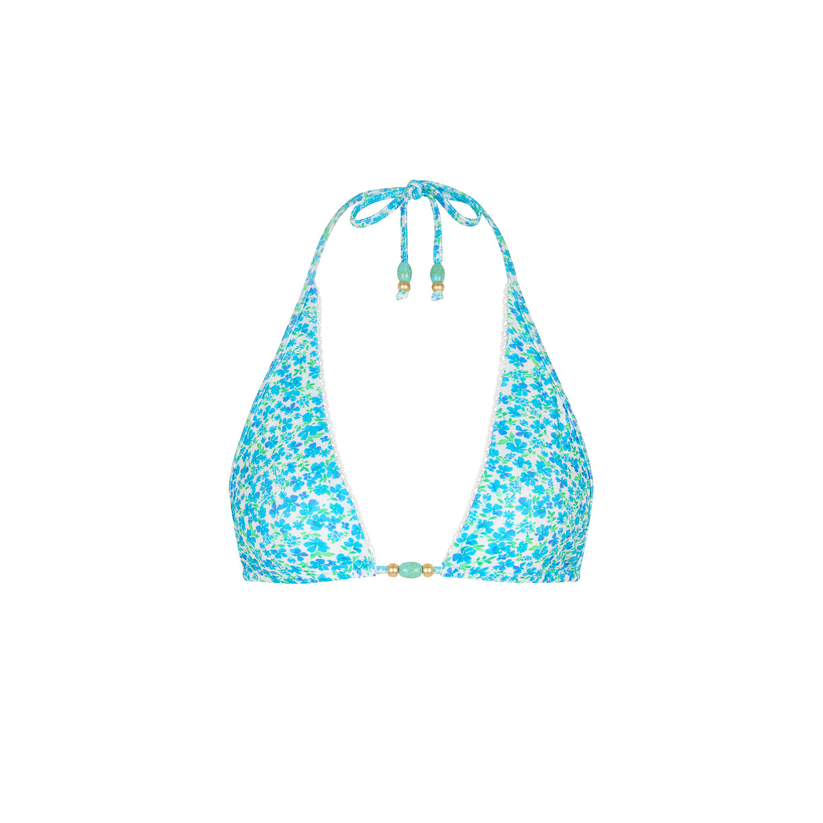 Kulani Kinis Decorative Bind Halter Bikini Top - Ocean Aura (Espresso Island Collection) by Kulani Kinis