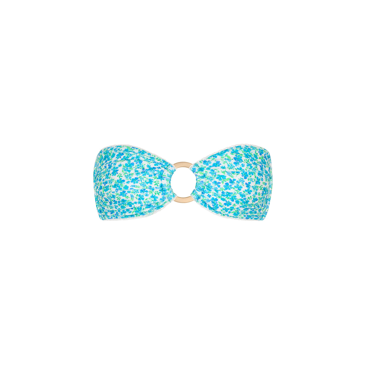 Kulani Kinis Decorative Strapless Bandeau Bikini Top - Ocean Aura (Espresso Island Collection)