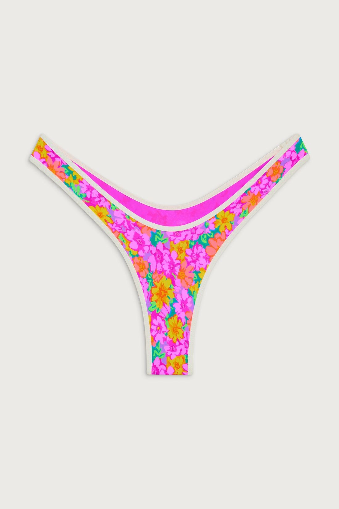 Frankies Bikinis Full Moon Floral Micro Bikini Bottom - Daisy Pond