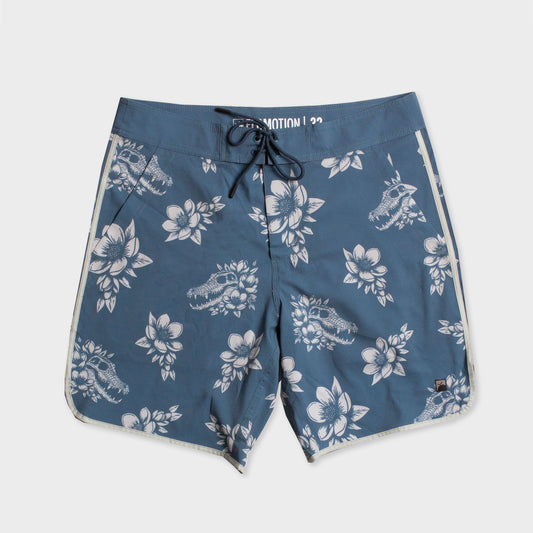 Flomotion Gator Grunge Scallop Boardshorts - Navy