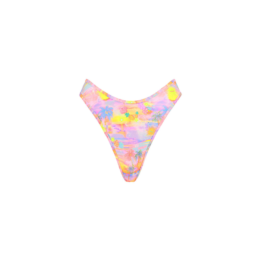 Kulani Kinis High Leg Thong Bikini Bottom - Sunset Universe (Bubblegum Galaxy Collection)