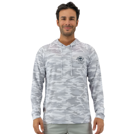 Sand Surf Co. Carter Hooded UPF 50 Long Sleeve Sun Shirt - Snow Camo
