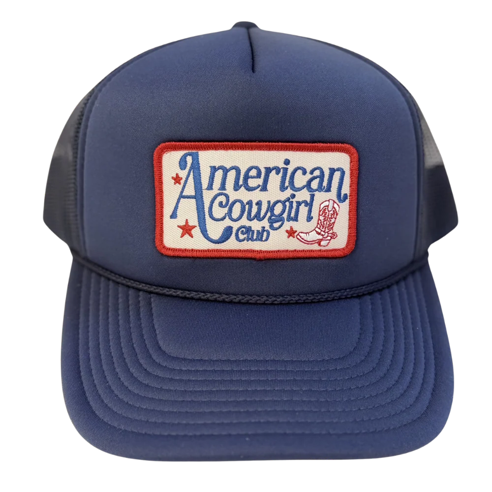 Local Beach American Cowgirl Club Trucker Hat - Navy