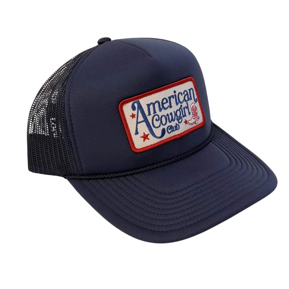 Local Beach American Cowgirl Club Trucker Hat - Navy