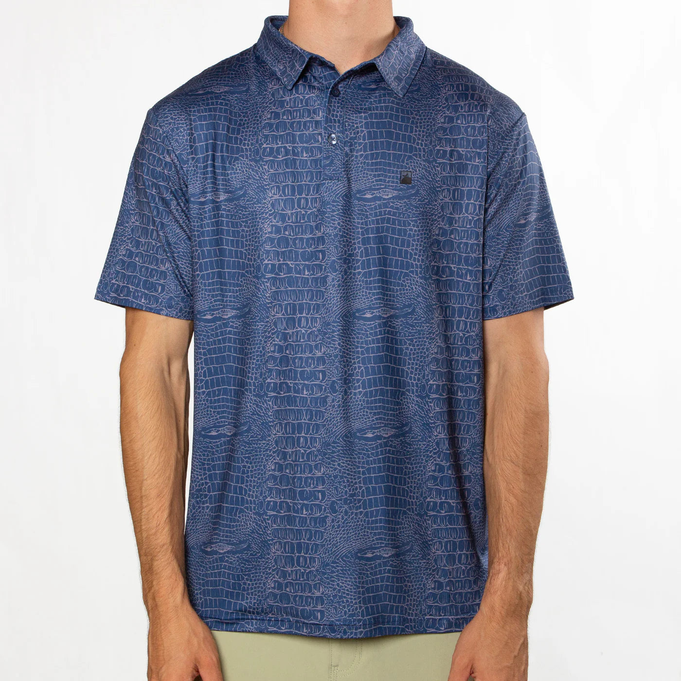 Flomotion Gator Camo Polo - Navy