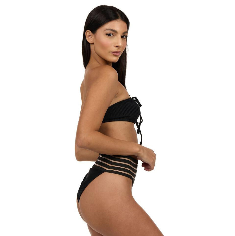 Akosha High Waist Bikini Bottom - Onyx