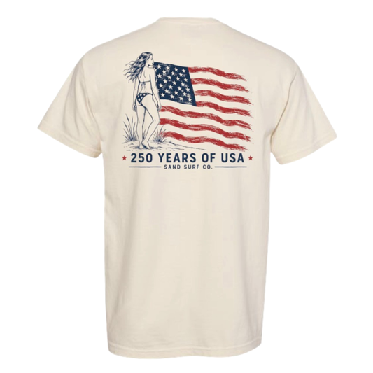 Sand Surf Co. 250 Years of USA Limited Edition Unisex Tee - Ivory