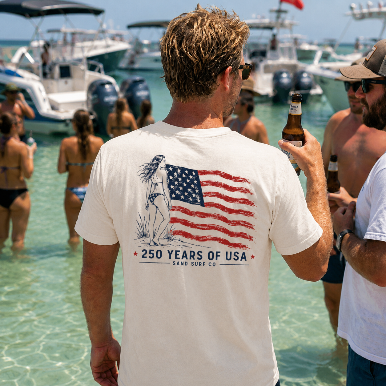 Sand Surf Co. 250 Years of USA Limited Edition Unisex Tee - Ivory