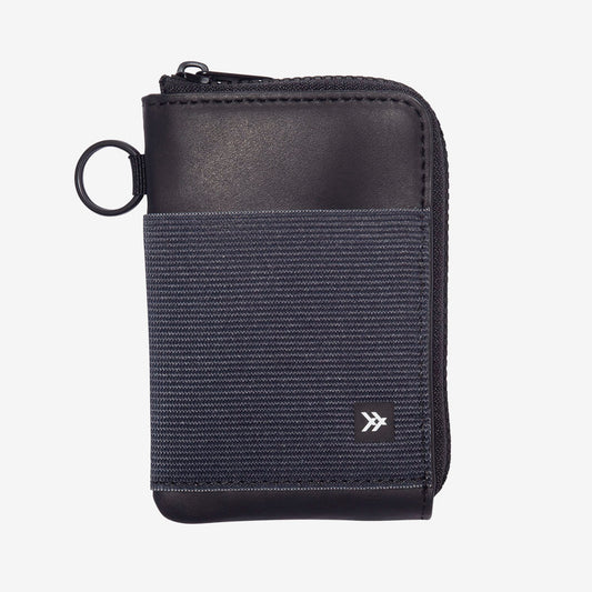 Thread Wallets Black Zipper Wallet