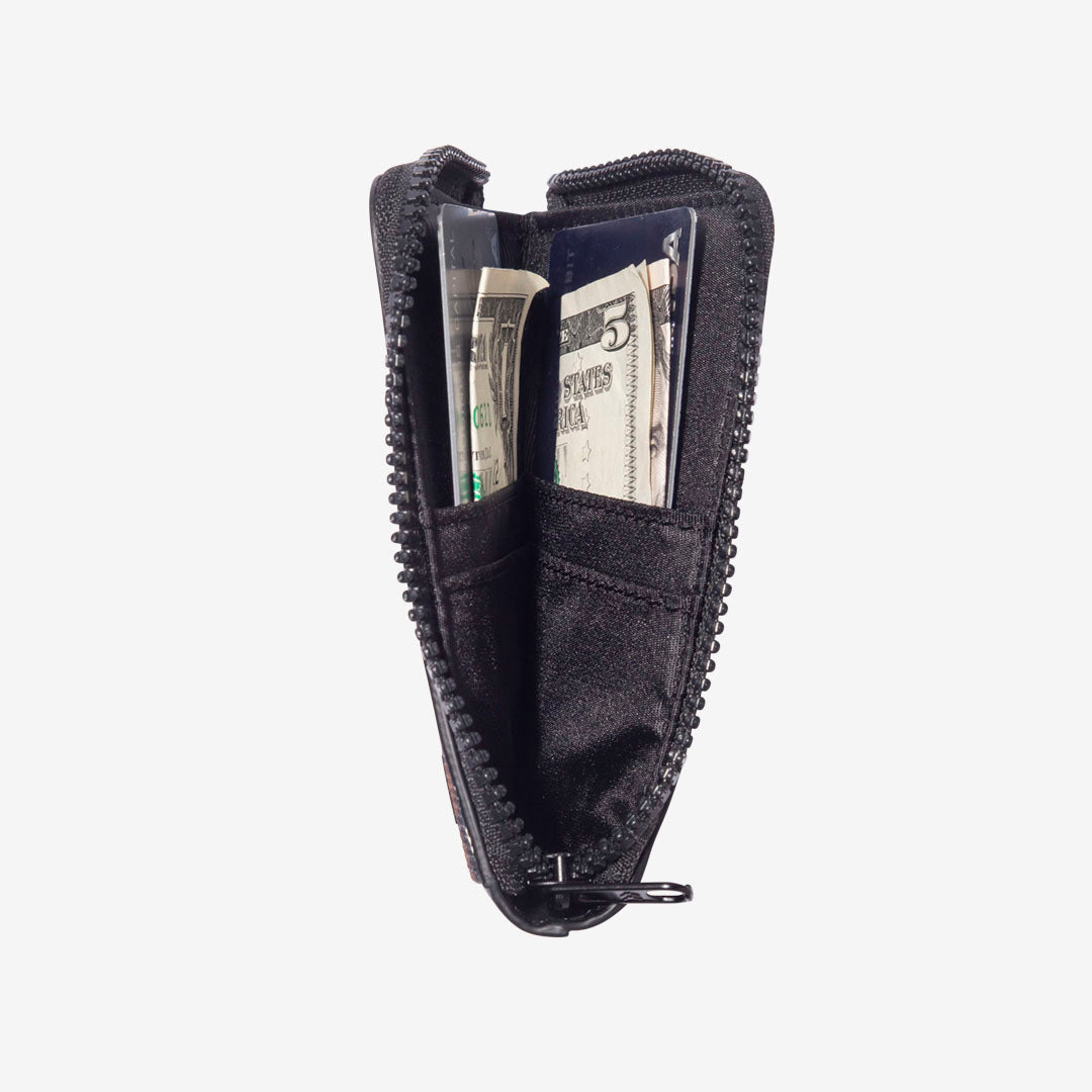 Thread Wallets Black Zipper Wallet