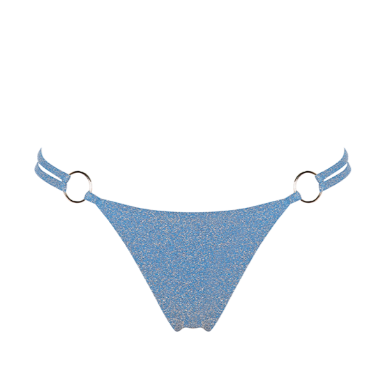 Capittana Kenya Bikini Bottom - Blue Shiny Ethically Made Cheeky