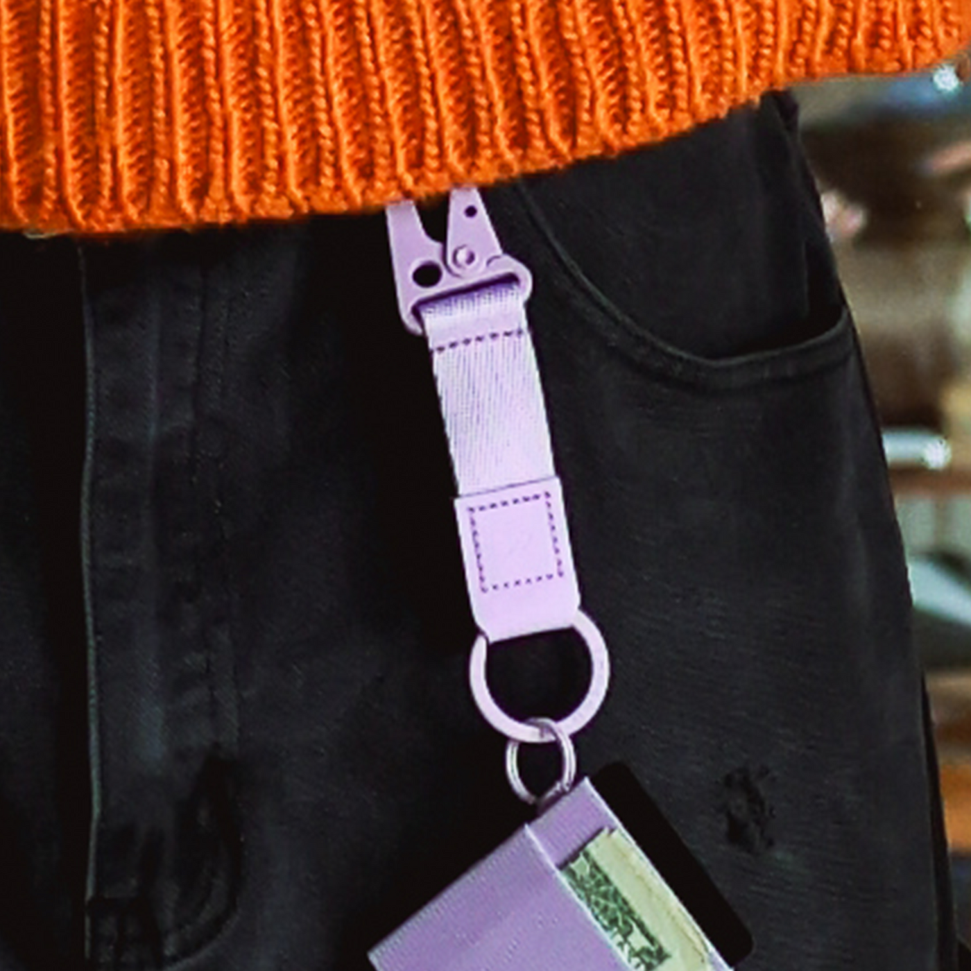 Thread Wallets Lavender Keychain Clip