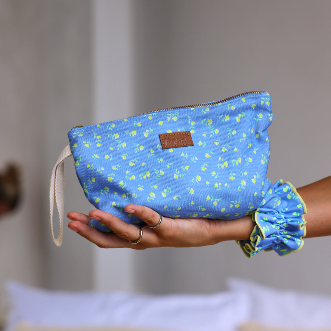 Kulani Kinis Summer Wristlet Pouch - Lemon Bloom (Golden Daze Collection)