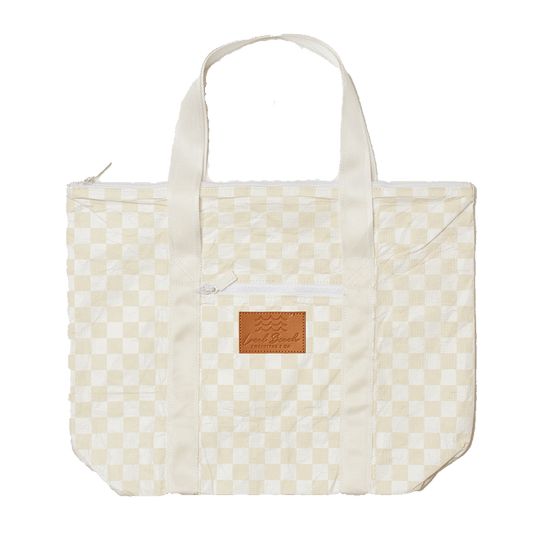 Local Beach Sand Checker Tyvek Shoulder Tote - Sand