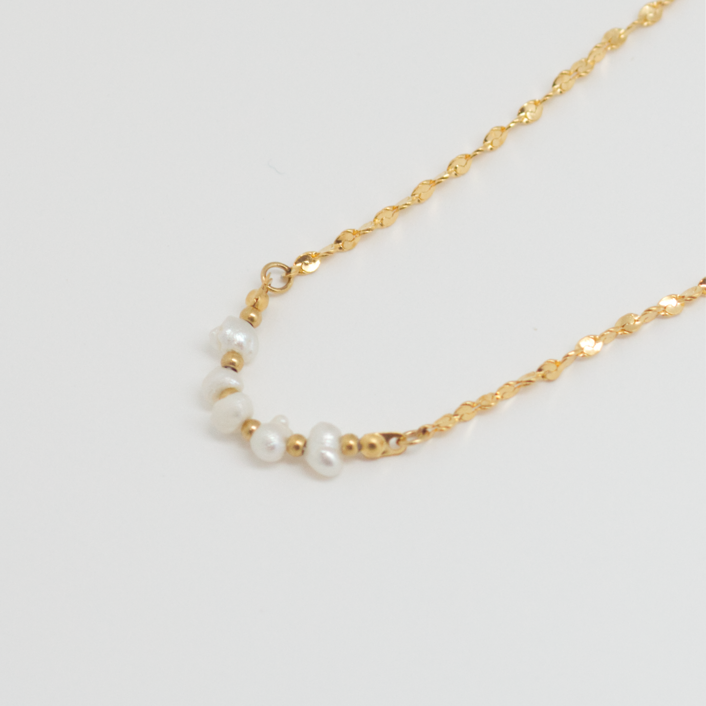 Salty Cali Pearl & Chain Necklace - Gold