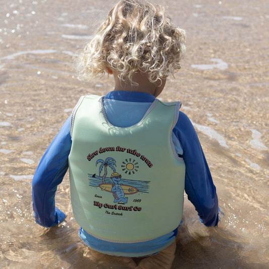 Sunny Life X Rip Curl Kids Swim Vest 1-2 - Shred Turtle Aqua