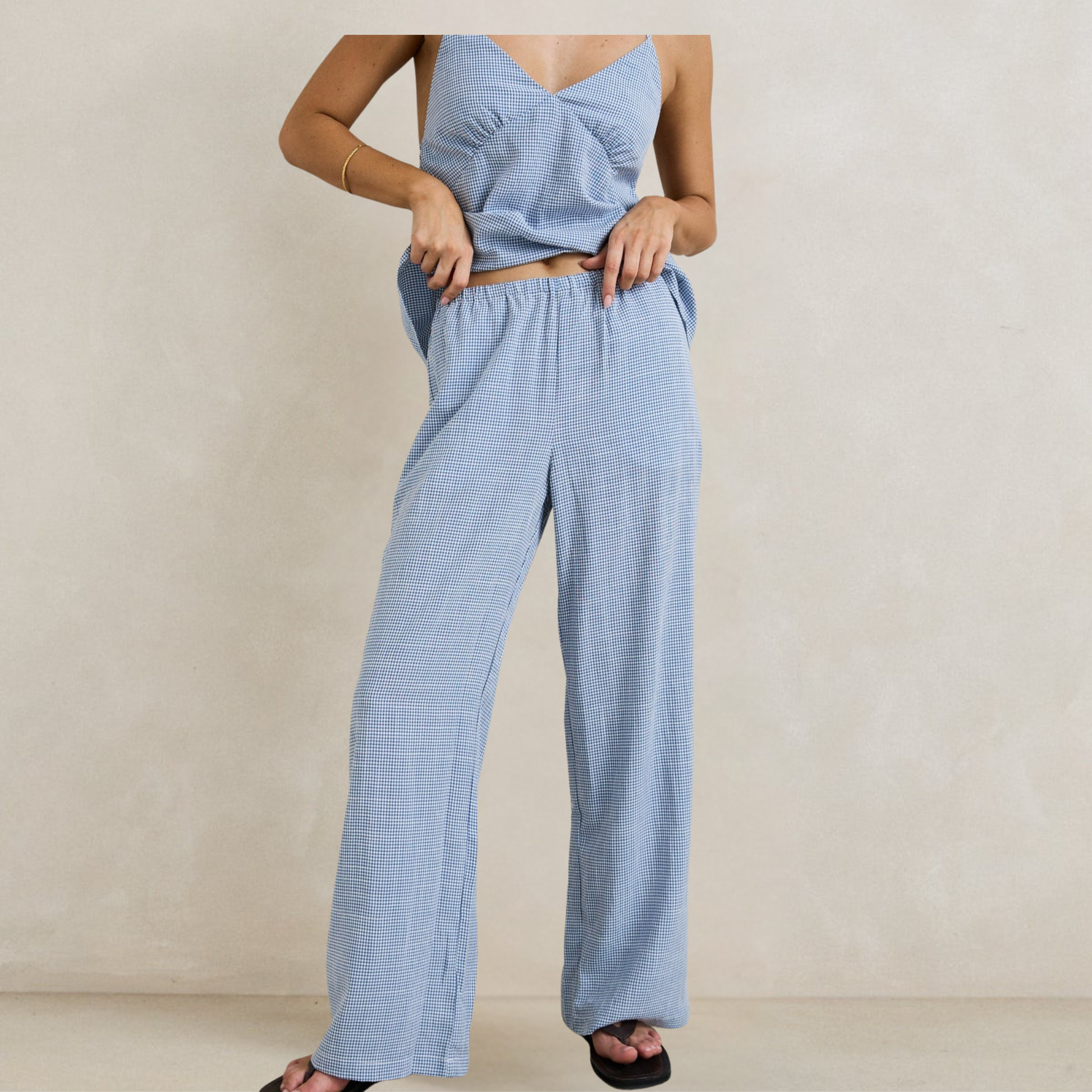 Rhythm Marisol Pant - Blue Check by Rhythm