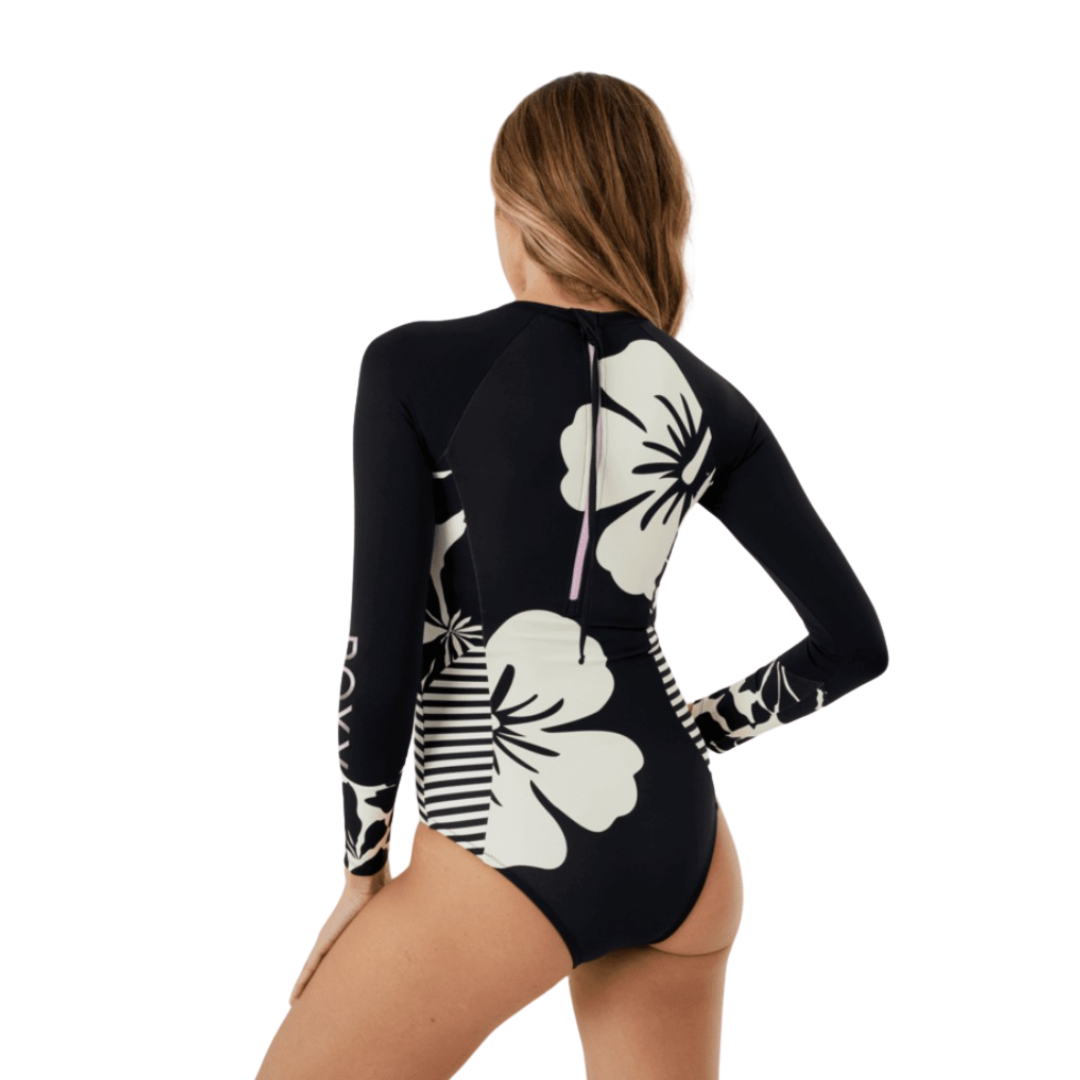 Roxy Hang Loose Moderate Surf Suit - Black & Ivory