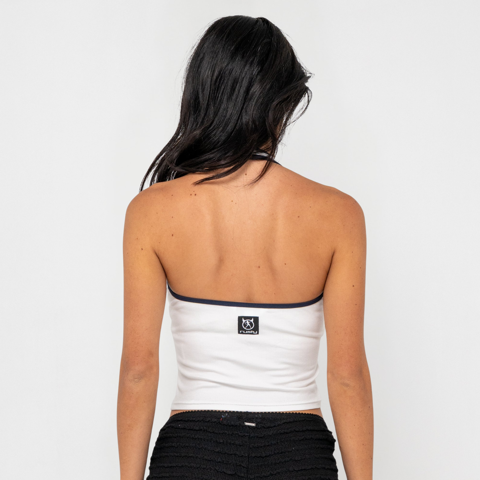 Rusty Halley Halter Top - White by Rusty